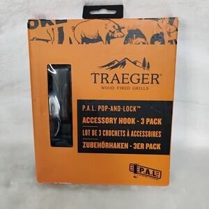 Traeger PAL Pop and Lock Accessory Hook 3 Pack BBQ Grill Smoker Kit BAC613 NEW K